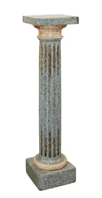 Louis XVI style fluted painted wood faux marble pedestal