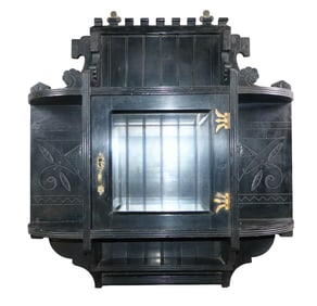 American Aesthetic Movement ebonized wall mount cabinet