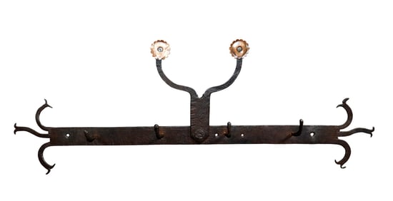 French forged iron wall mount hooks