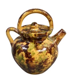 French miniature glazed terra cotta pitcher