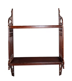 Chippendale style pierce mahogany wall shelf