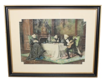 Pastel painting after Luber's "The Serenade to the Two Abbots"