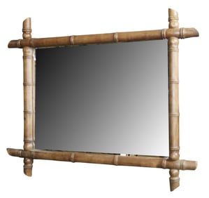 French faux bamboo framed mirror