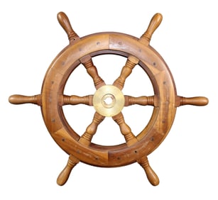 Small ships wheel in teak