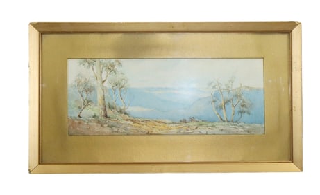 Watercolor painting mountain landscape