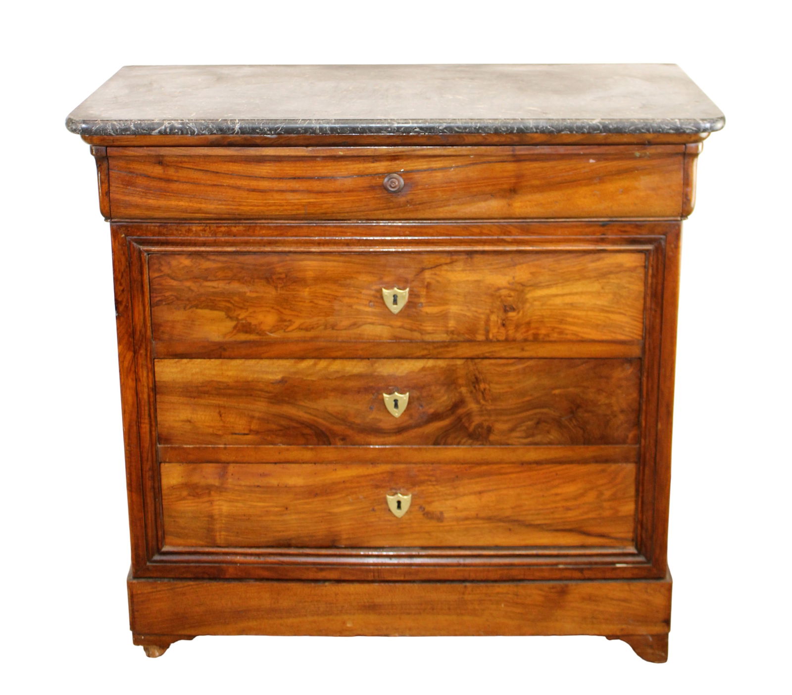 Petite French Louis Philippe commode in walnut (1 of 10)