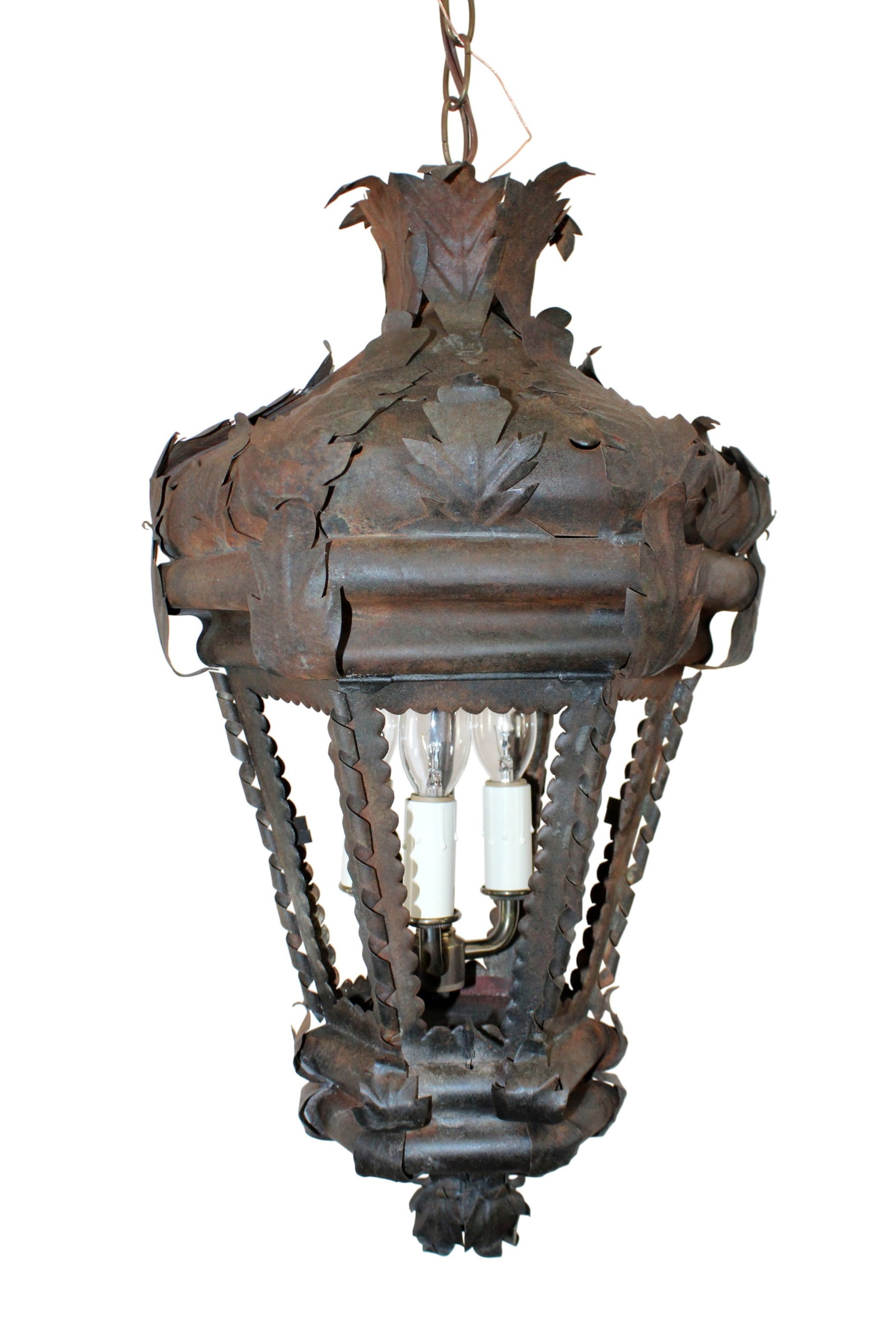 Venetian hanging wrought iron and tole lantern (1 of 5)