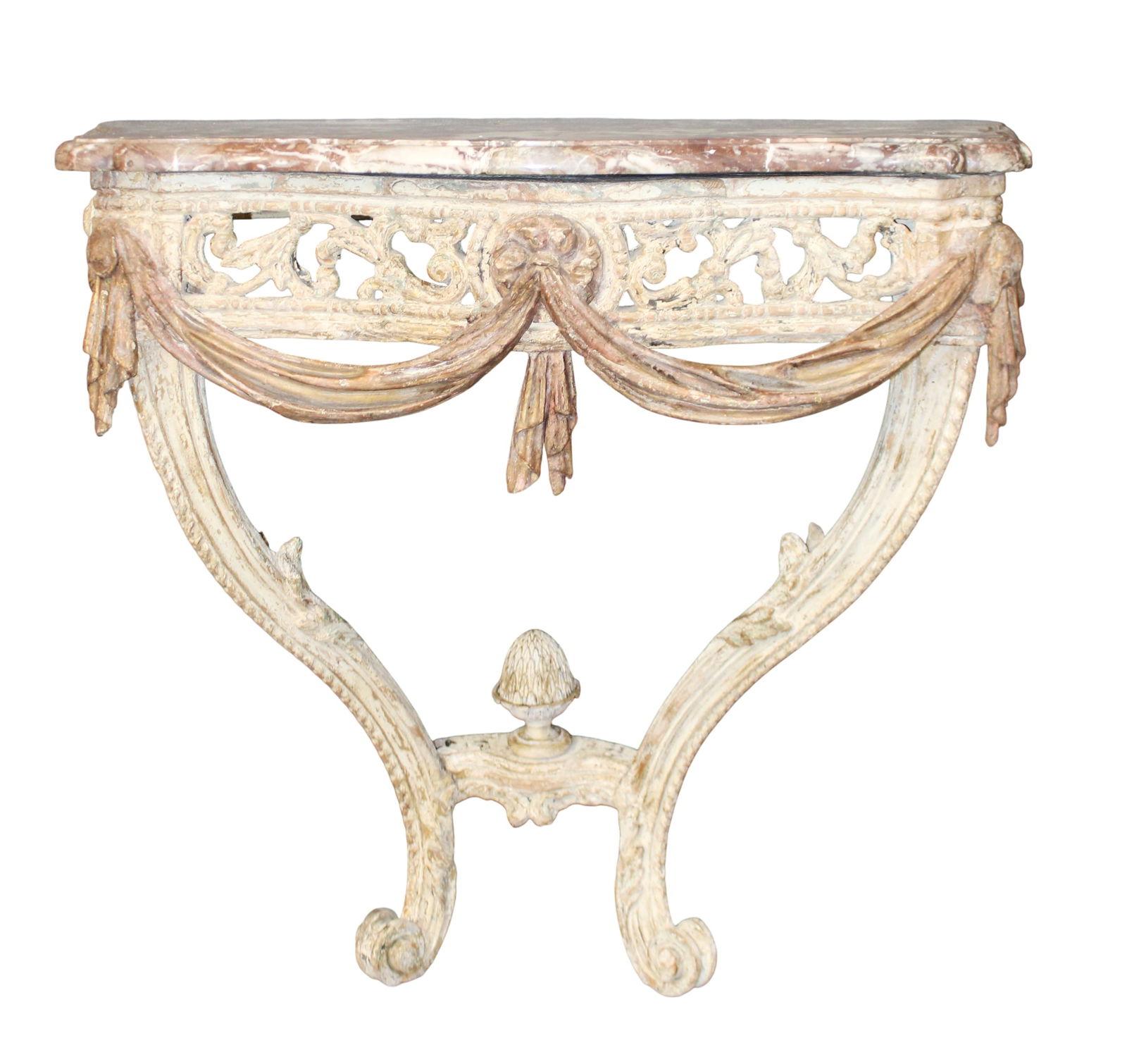 French gilt painted marble top console (1 of 6)