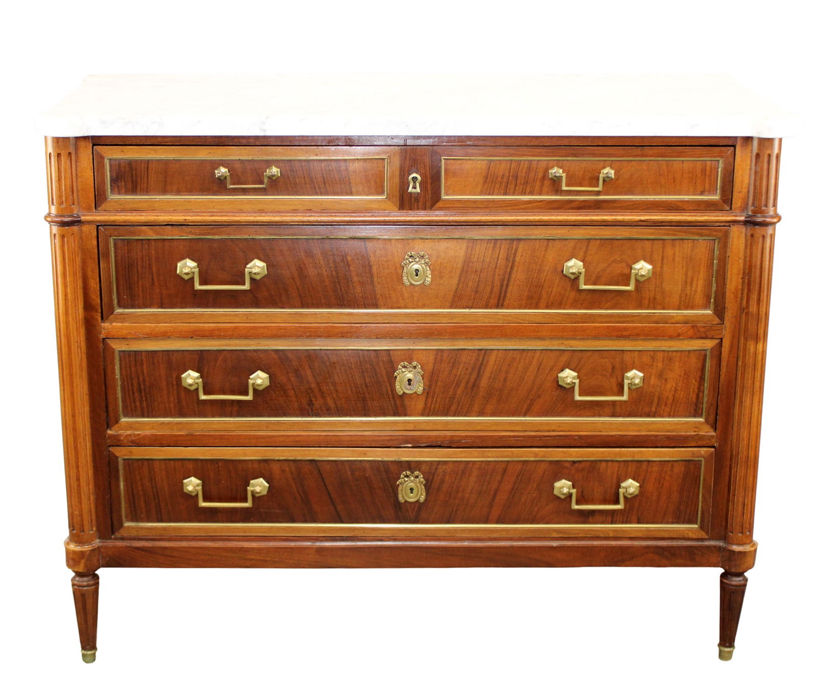 French Louis XVI style 2 over 3 drawer commode (1 of 9)