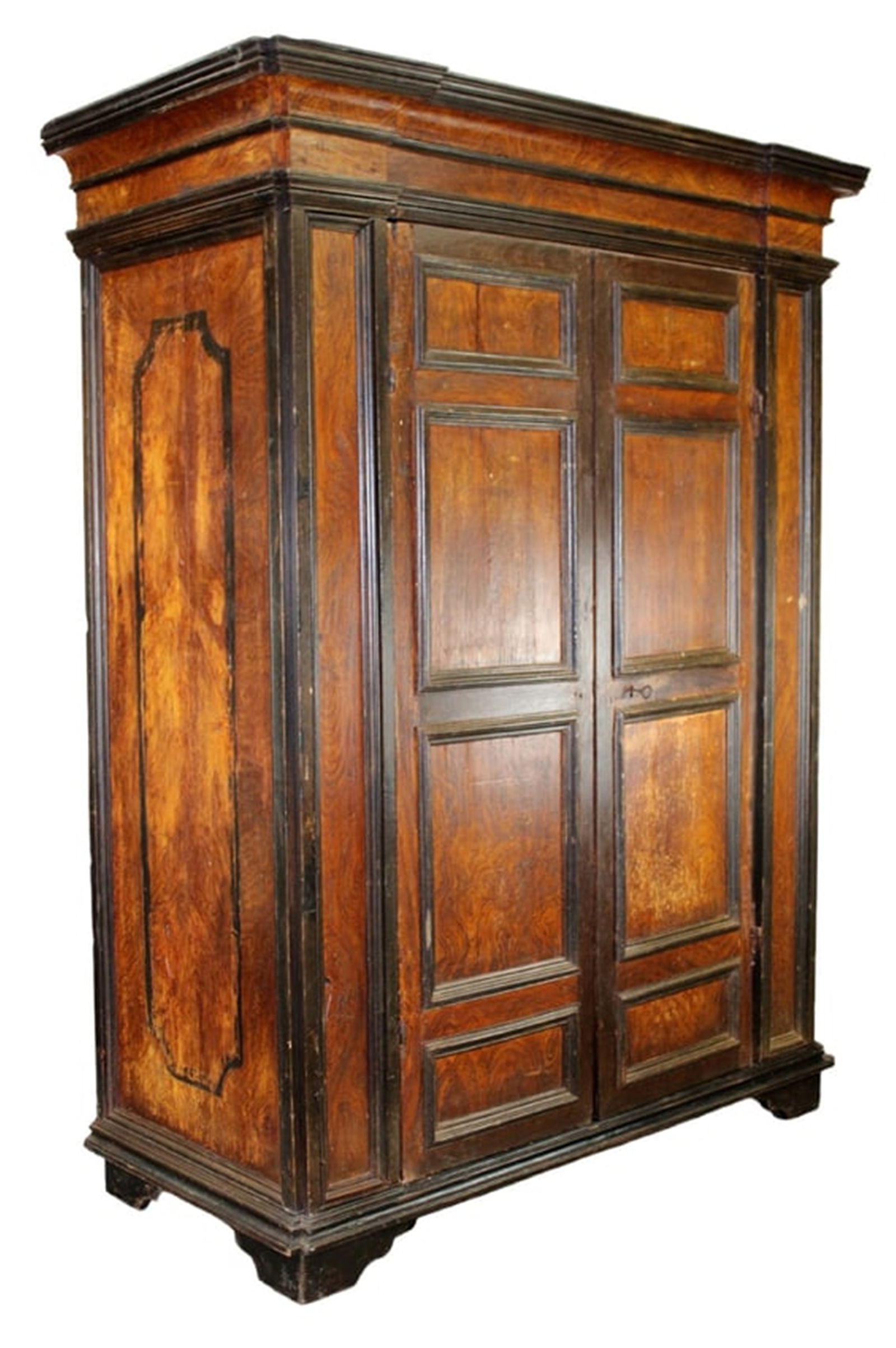 19th Century Italian 2 door armoire in walnut with raised panels (1 of 6)