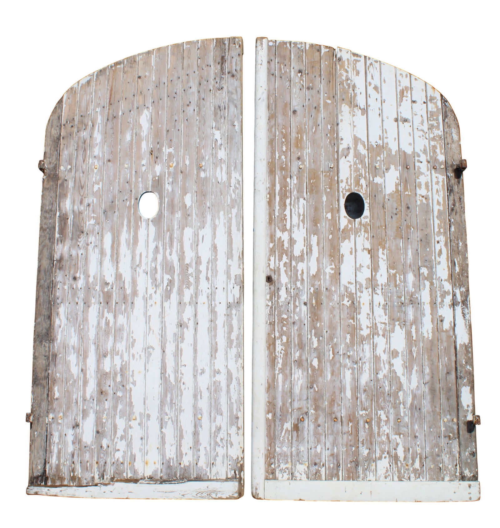 Pair of French arch top stable doors with iron strapping and hardware (1 of 15)