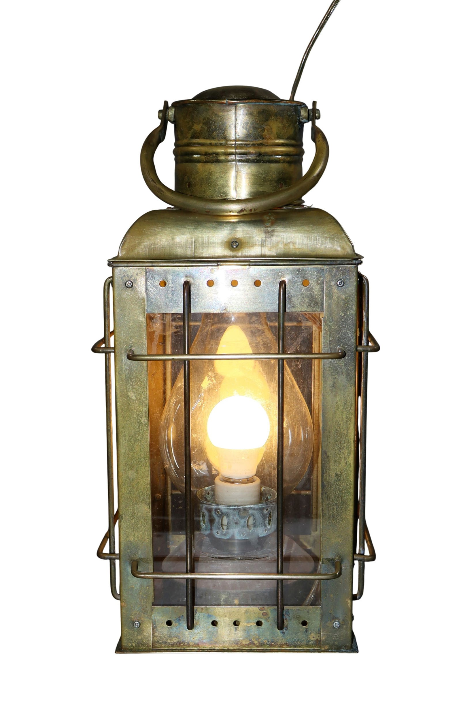 English brass ships lantern with cage (1 of 9)