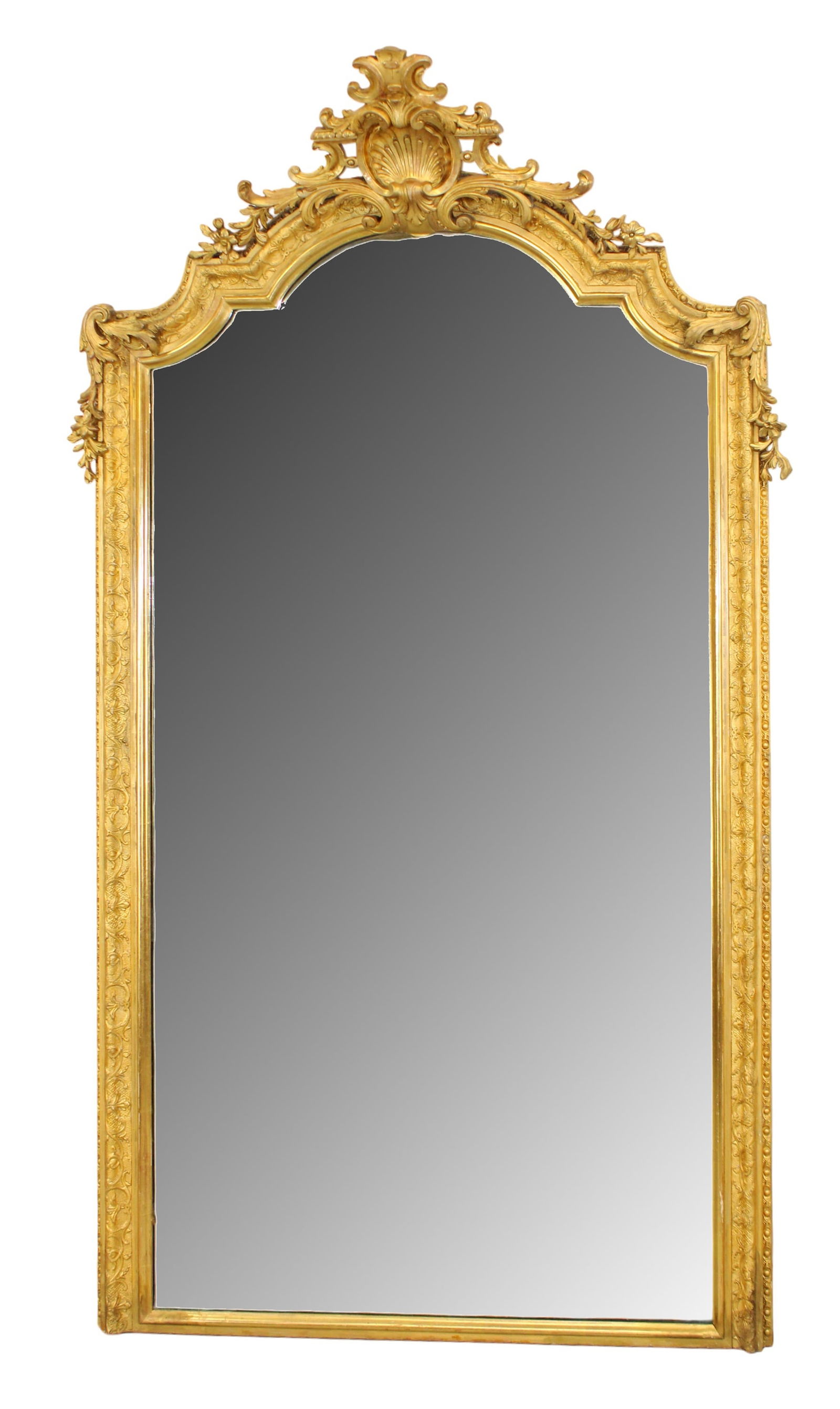 French Louis XVI style gold leaf mirror (1 of 9)