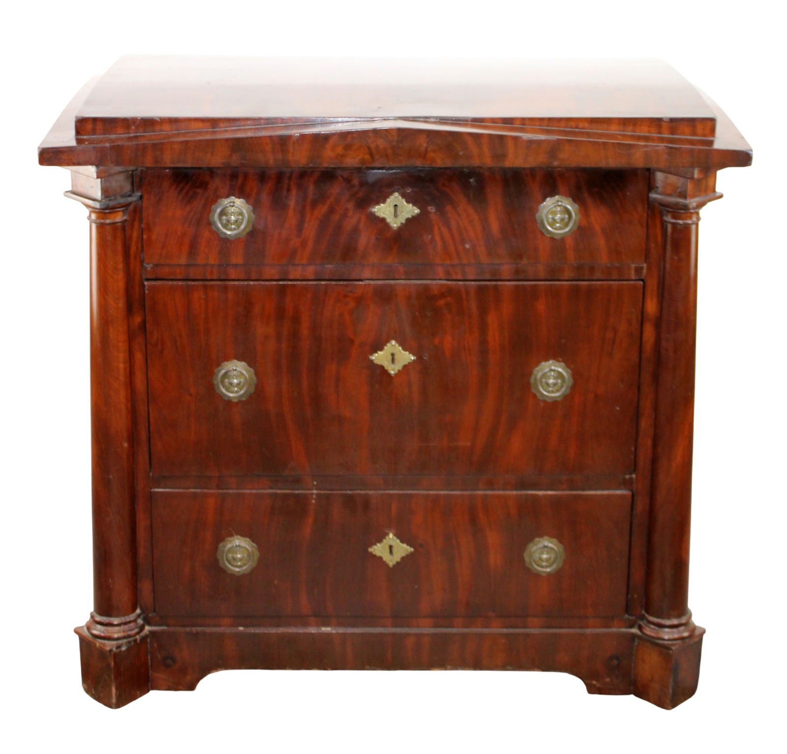Biedermeier mahogany 3 drawer commode (1 of 8)
