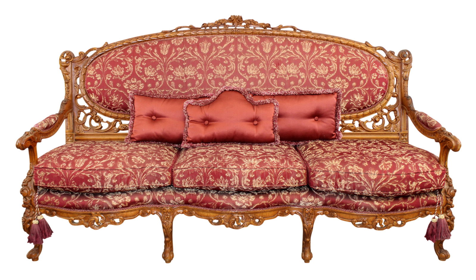 Louis XV style relief carved oversized sofa in mahogany (1 of 9)