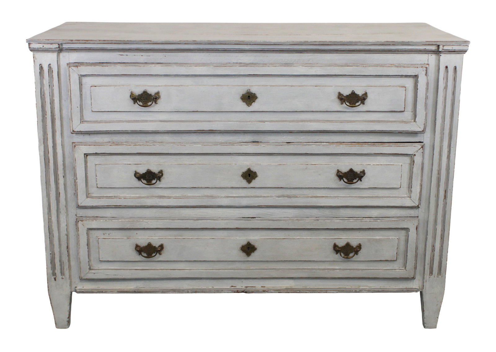 French Directoire painted oak 3 drawer commode (1 of 10)