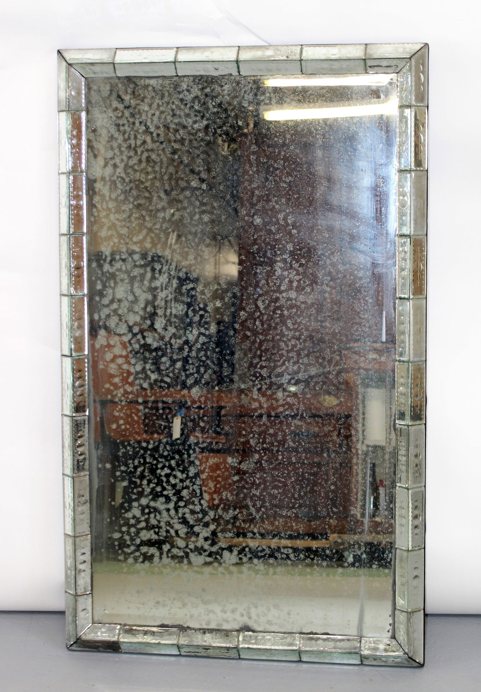 Venetian style mosaic mirrored frame rectangular mirror - 2