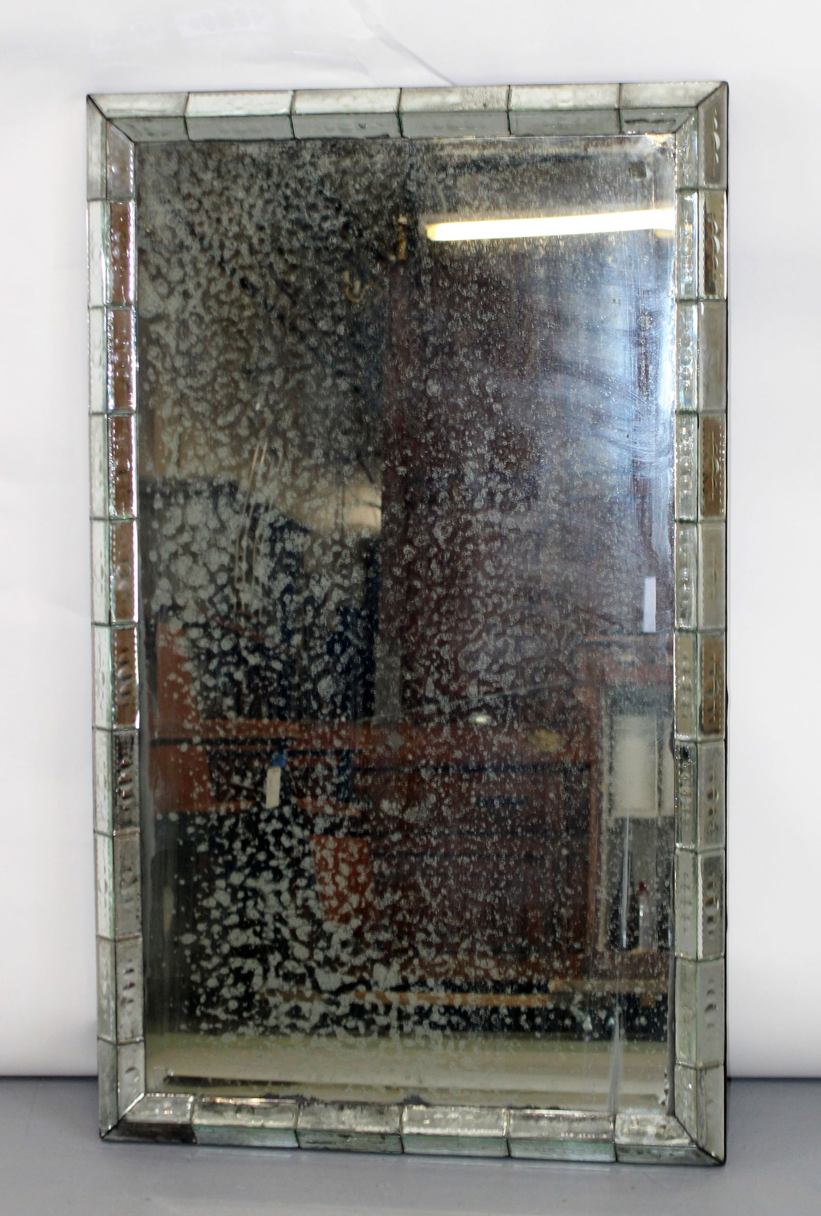 Venetian style mosaic mirrored frame rectangular mirror - 3