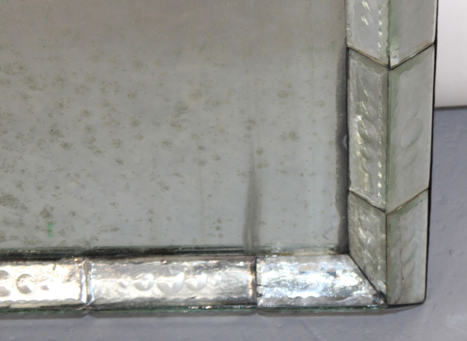 Venetian style mosaic mirrored frame rectangular mirror - 7