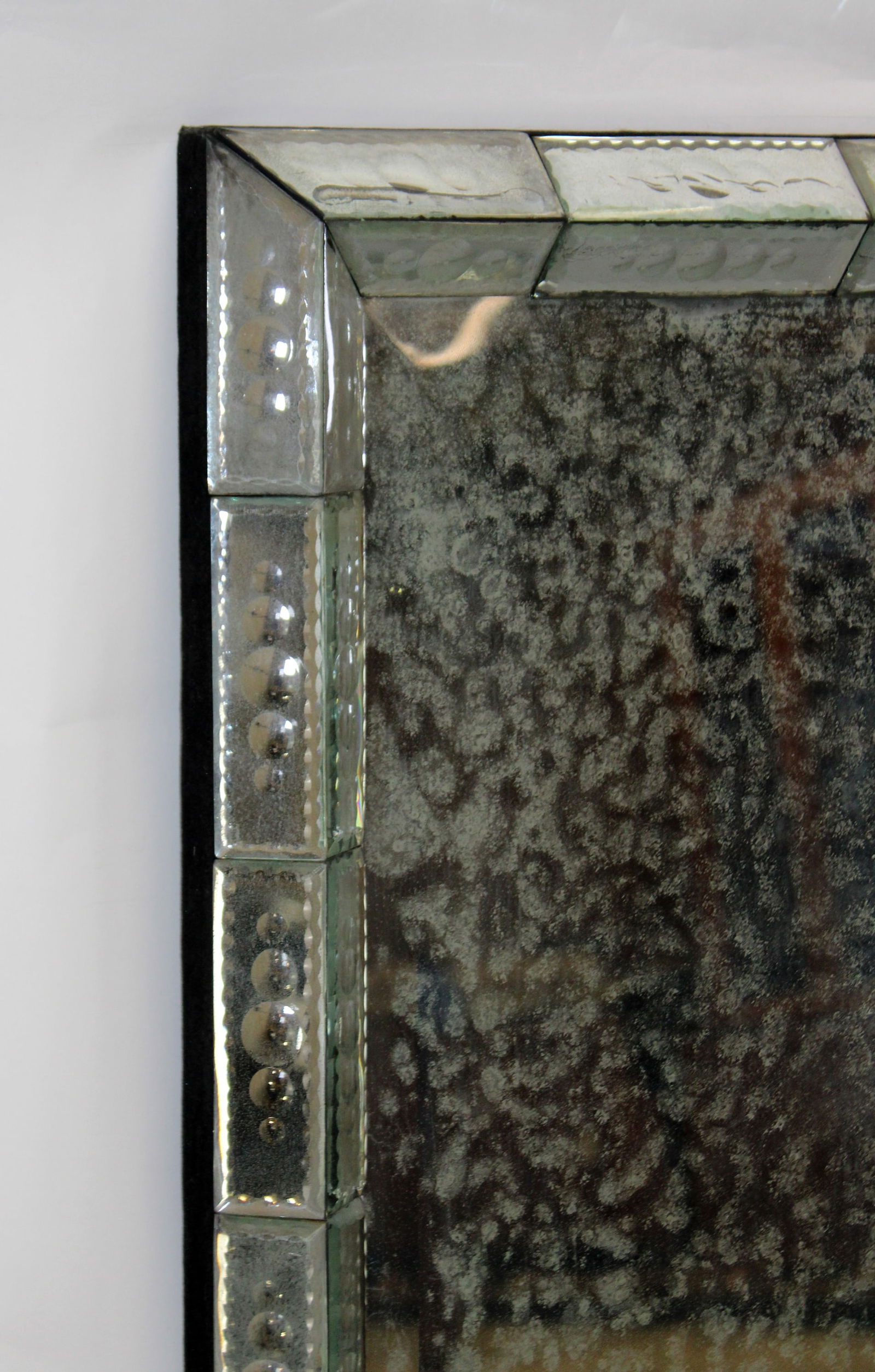 Venetian style mosaic mirrored frame rectangular mirror - 9