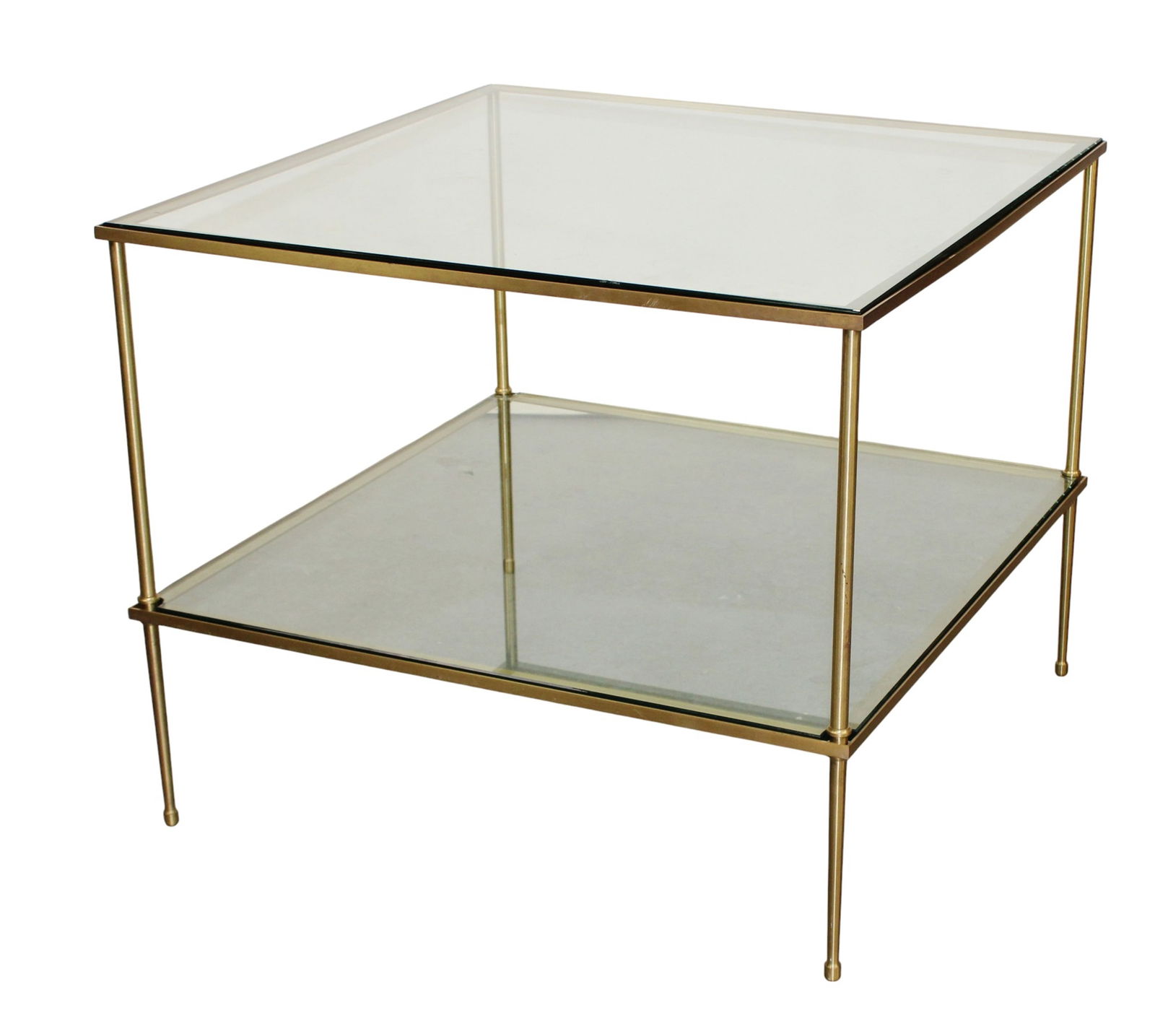 French and glass tiered square coffee table (1 of 1)
