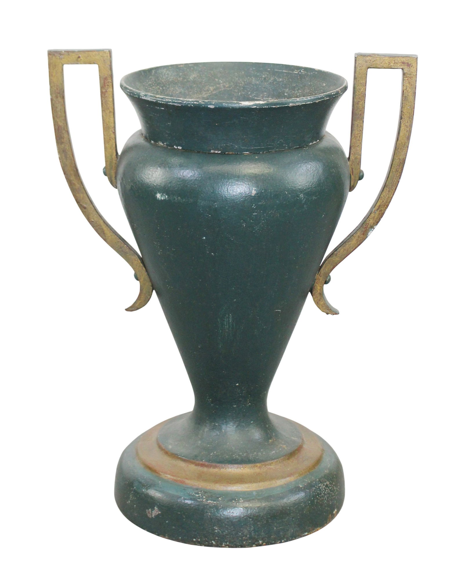 Painted cast iron double handled urn (1 of 6)