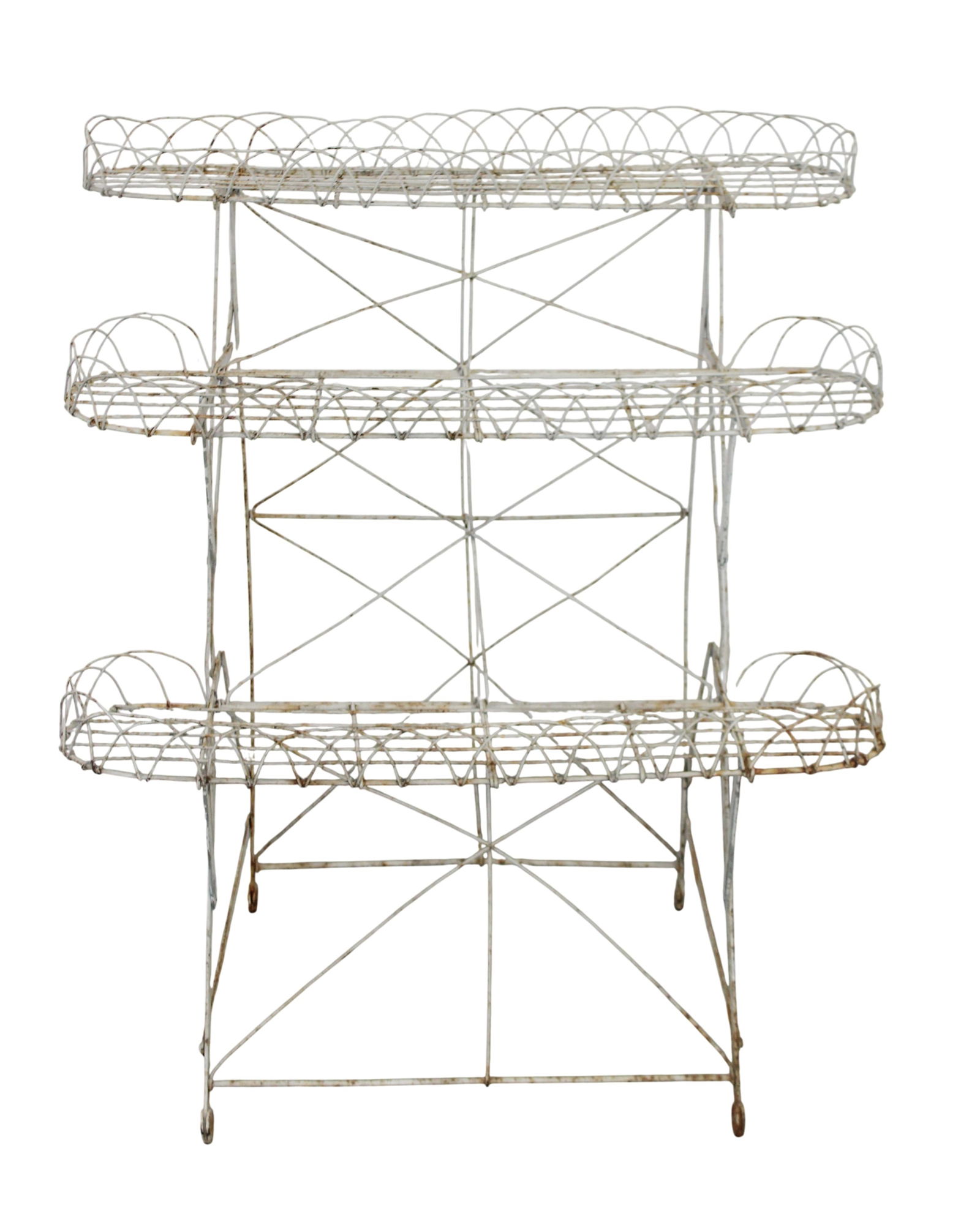 French Provincial 3-tier wire plant stand (1 of 7)
