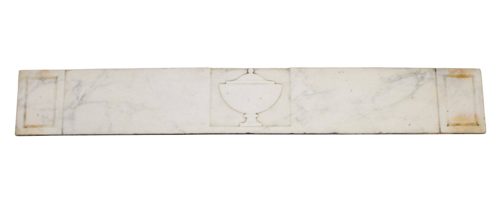French white marble plaque with carved urn (1 of 6)
