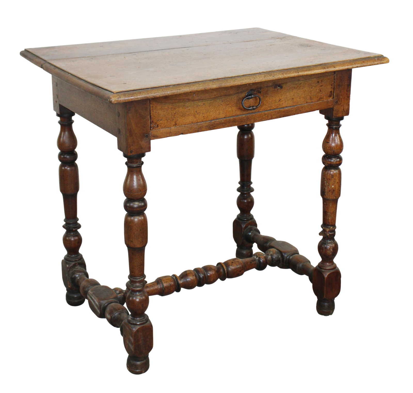 French side table on turned legs with single drawer (1 of 10)