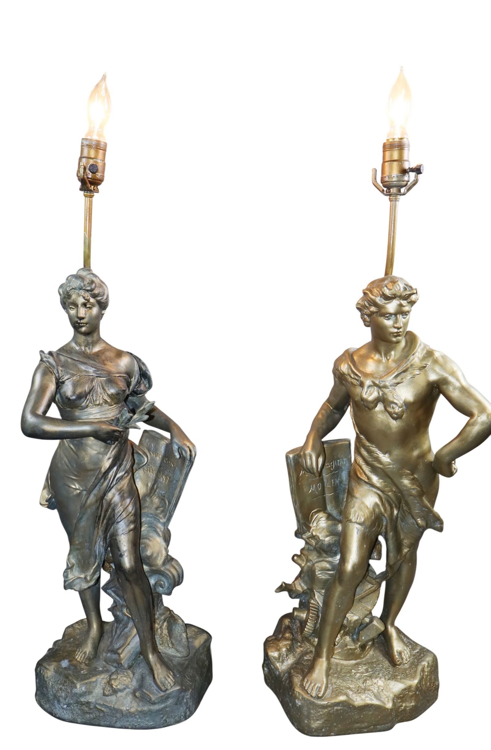 Pair of classical figural lamps (1 of 9)