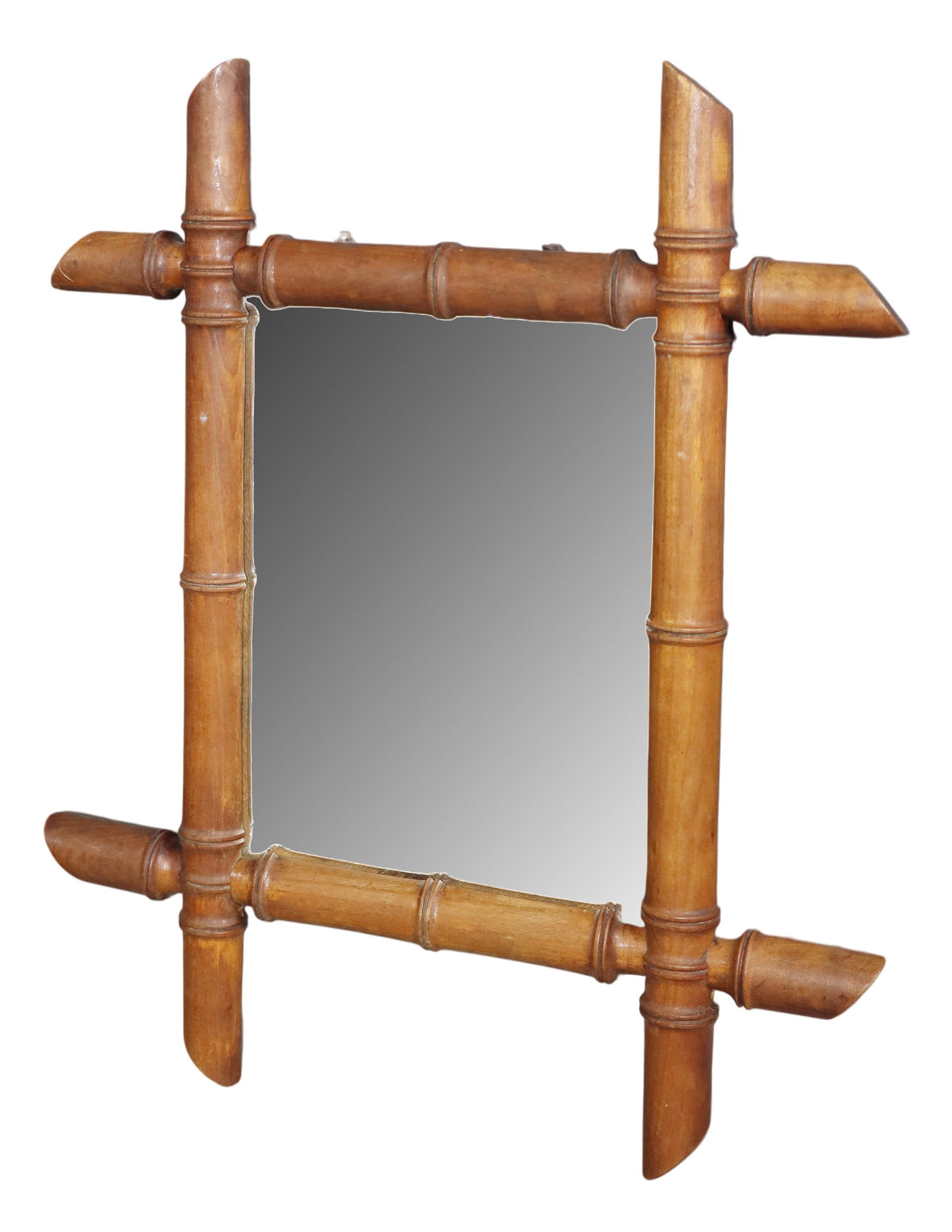French mini faux bamboo mirror (1 of 4)