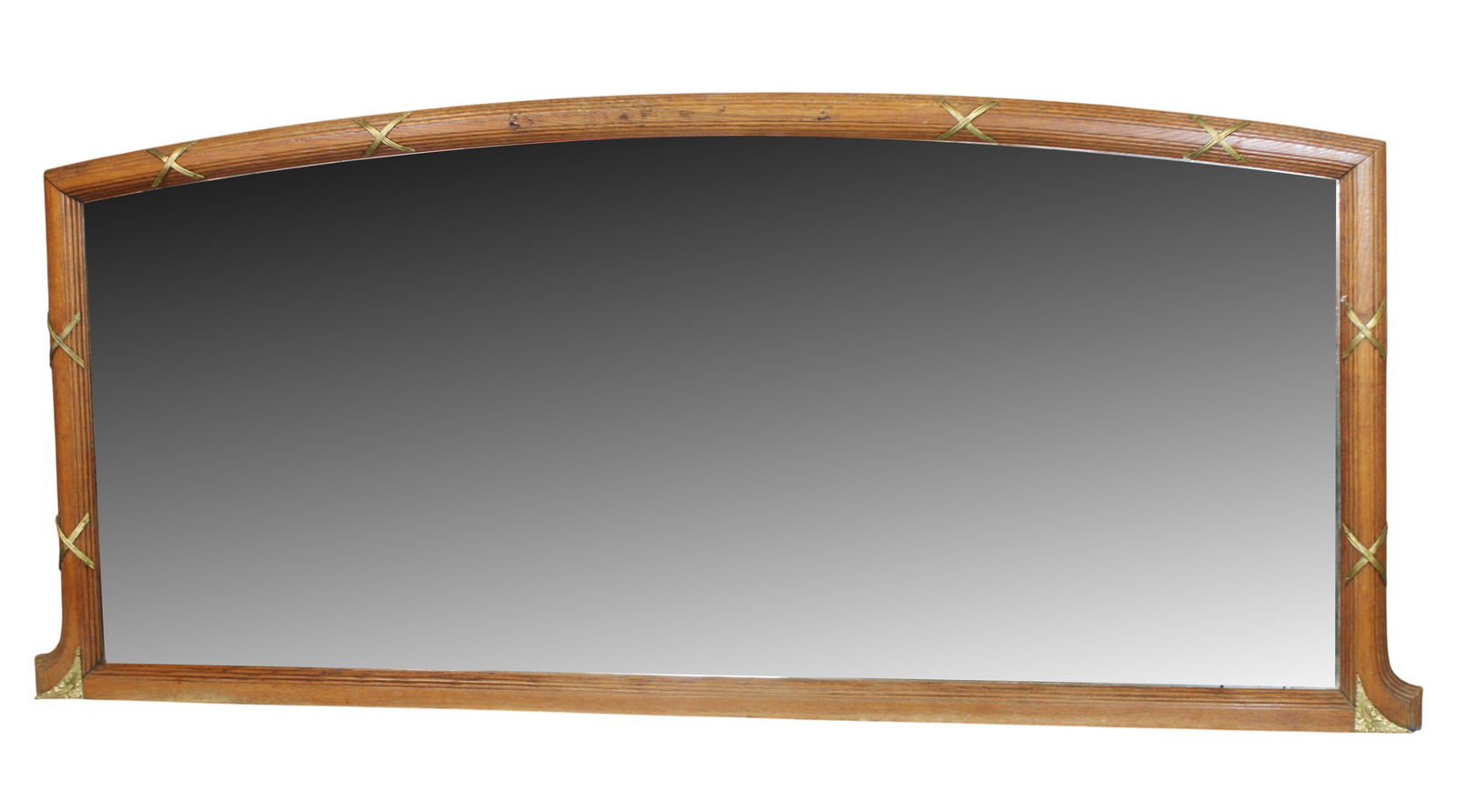French Louis XVI style curved mirror in oak (1 of 5)