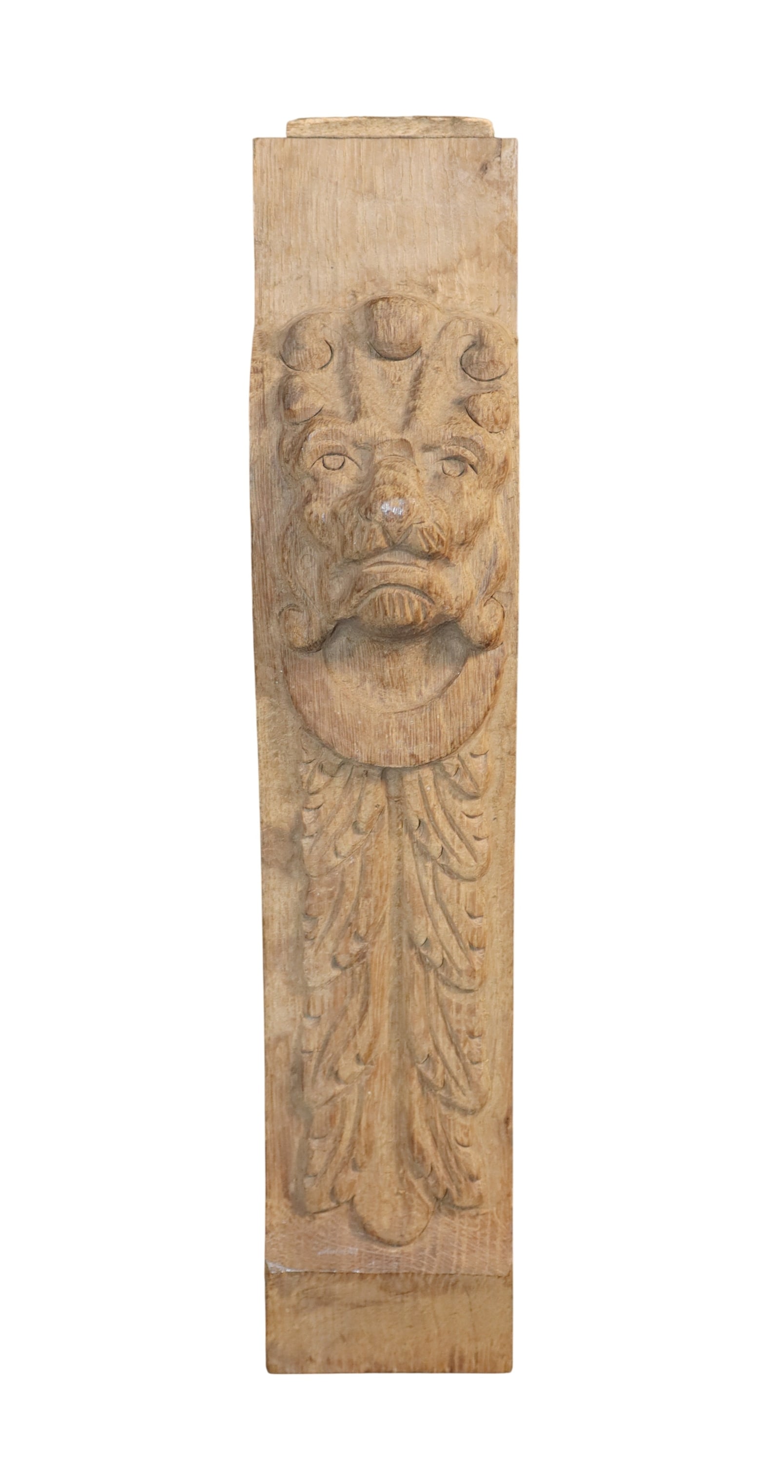 Continental relief carved oak panel with lion mask (1 of 4)