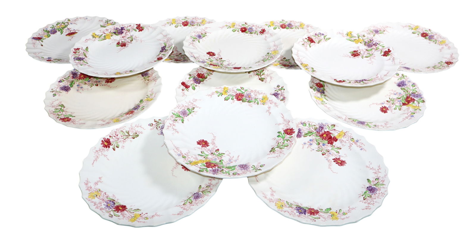 Lot of 13 Copeland Spode Fairy Dell dinner plates (1 of 4)