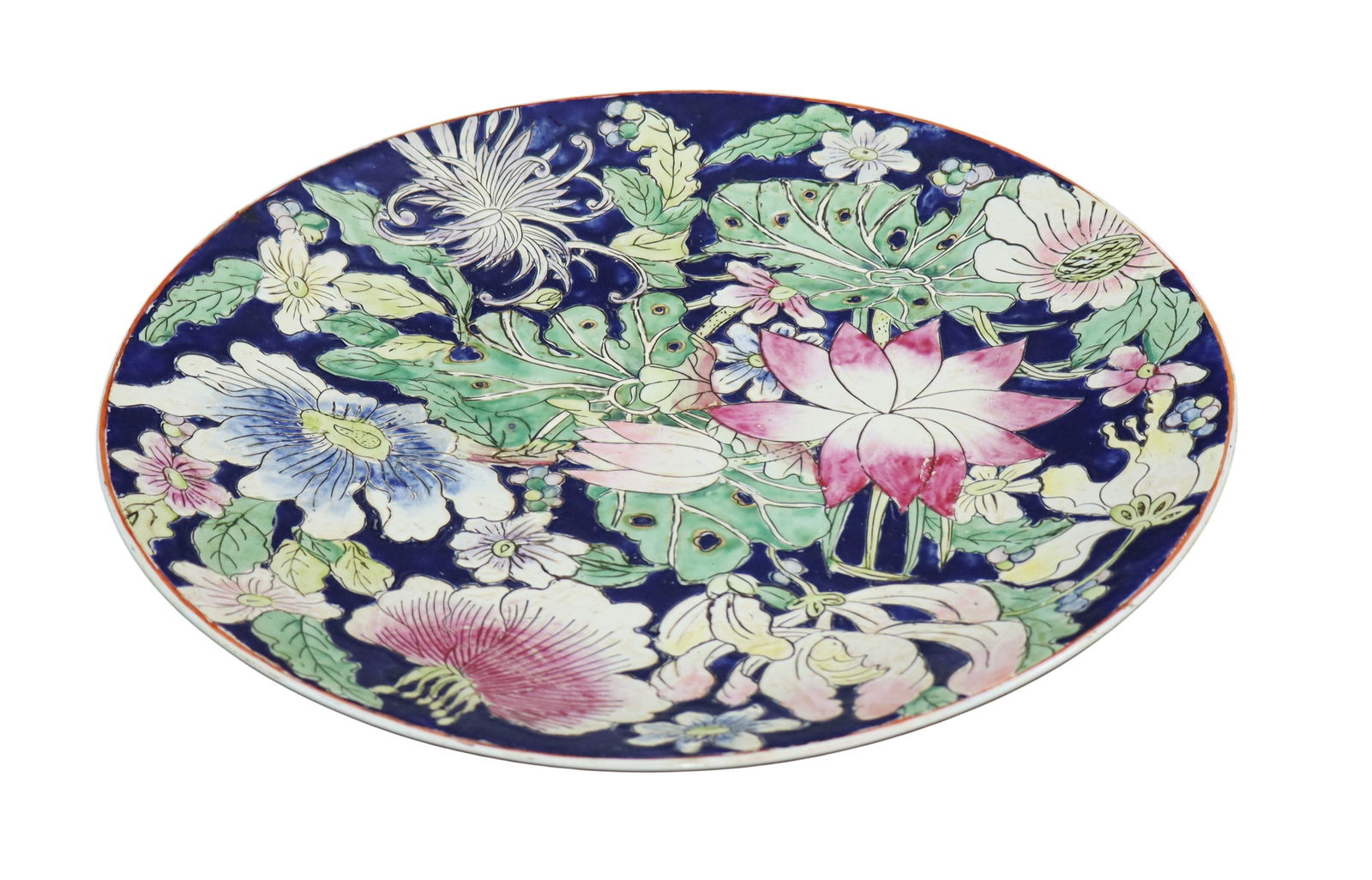 Chinese floral porcelain charger (1 of 5)