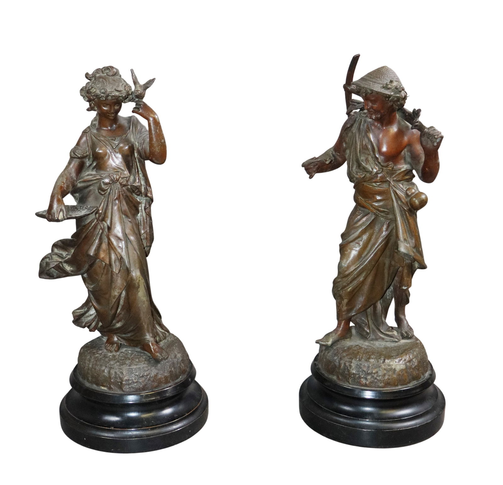 Pair of vintage painted metal figural statues (1 of 7)