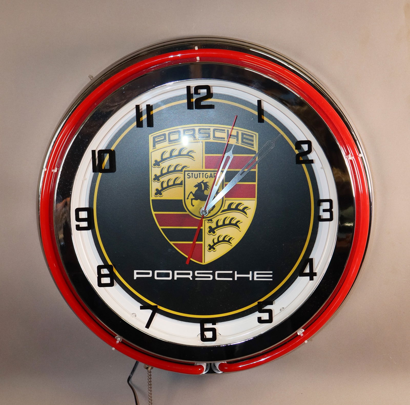 Porsche neon wall clock (1 of 4)