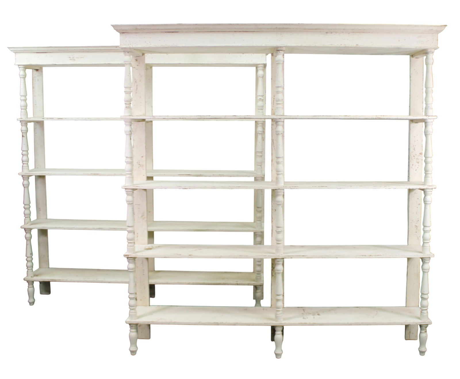 Pair of Italian painted pine tiered etagere open shelves (1 of 5)