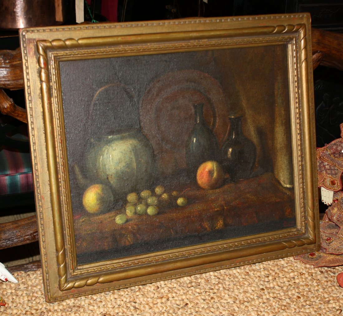 Oil on canvas-stillife with fruit signed - 2