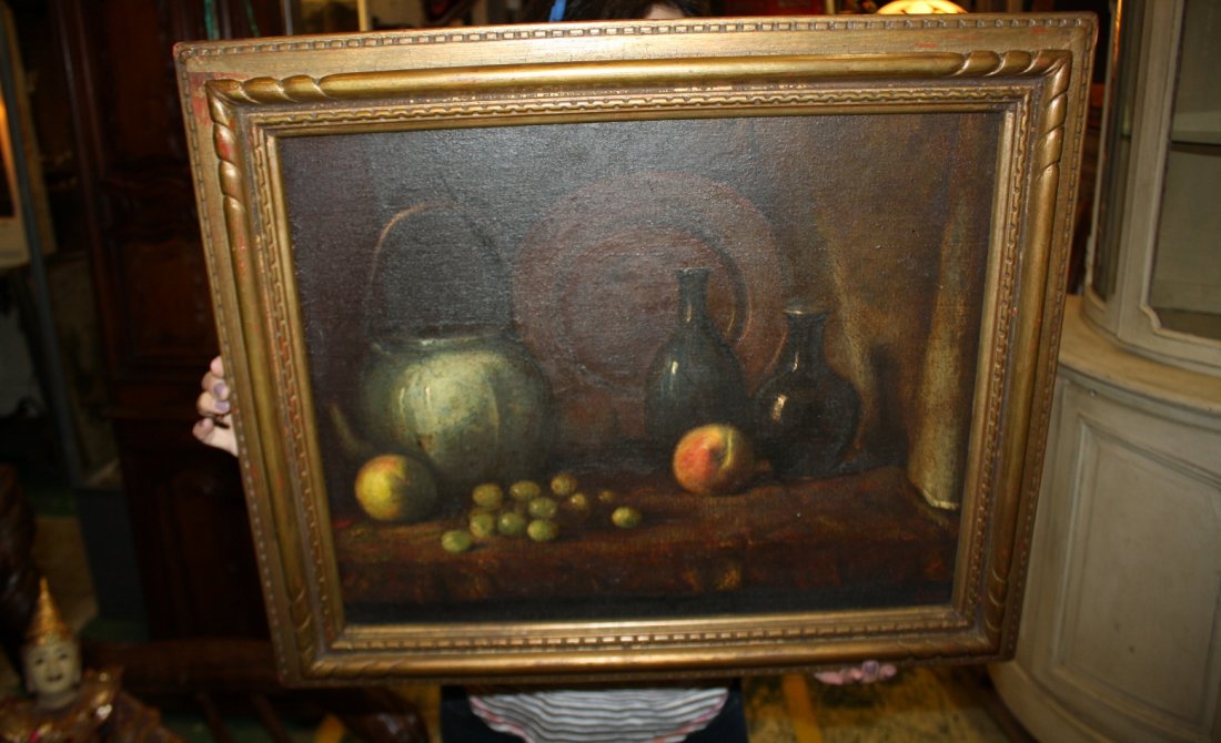 Oil on canvas-stillife with fruit signed - 3