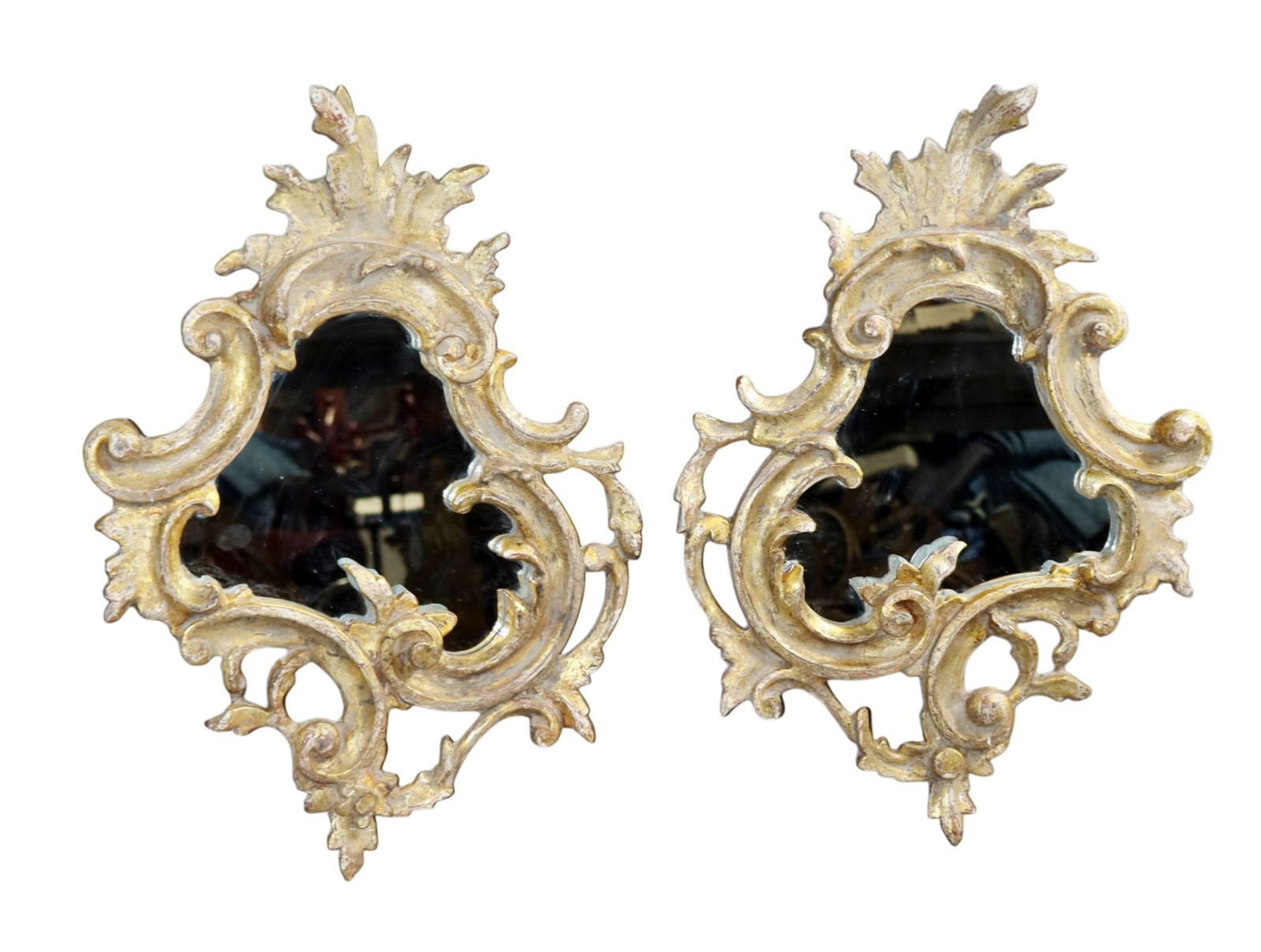 Pair of Italian Rococo pierce carved giltwood mirrors (1 of 6)