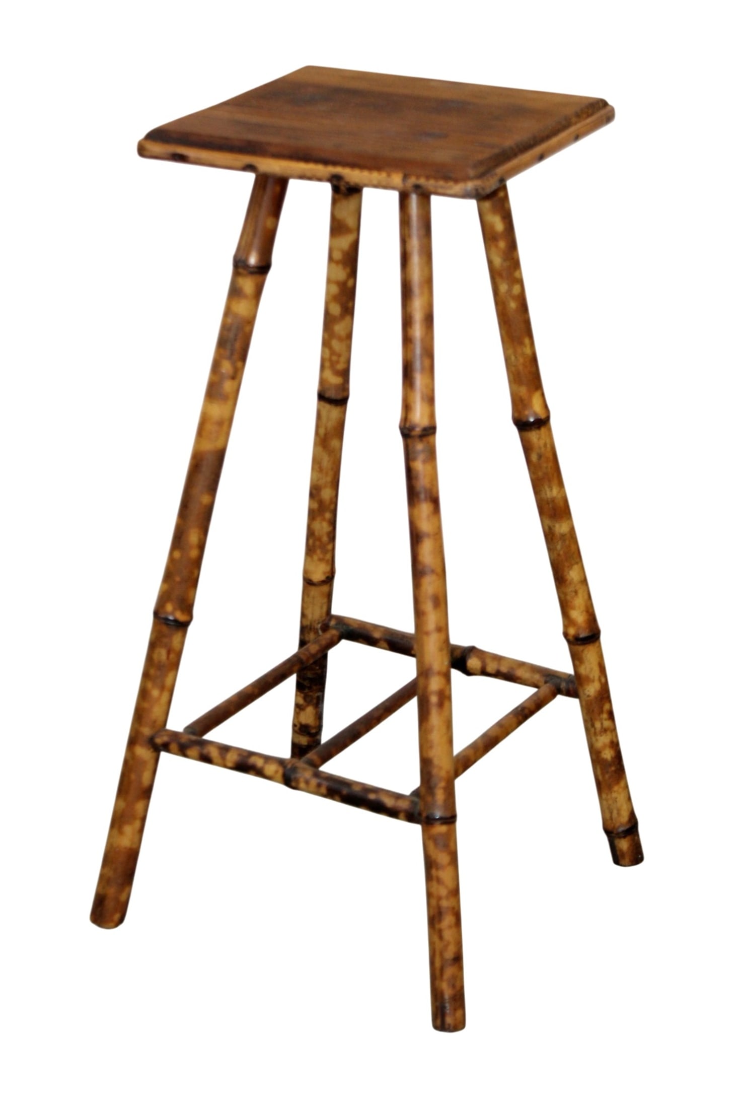 English burnt bamboo small drinks side table or plant stand (1 of 6)