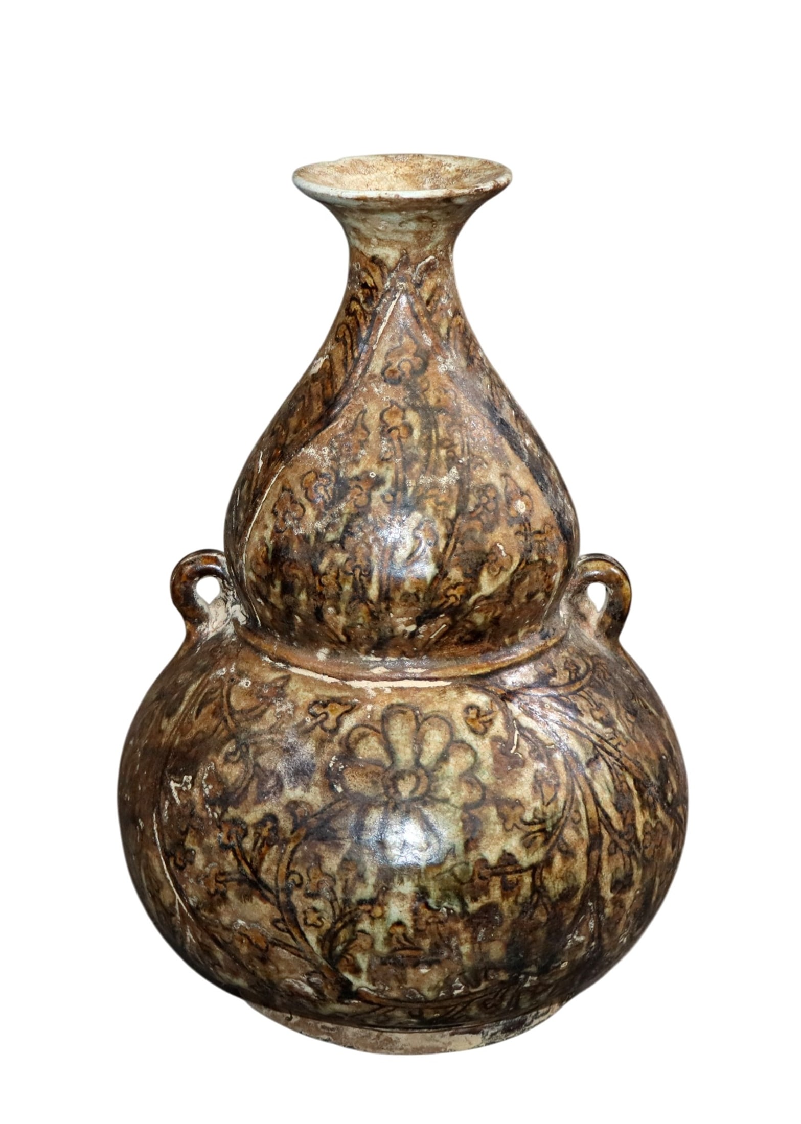 Chinese double gourd glazed pottery vase (1 of 9)