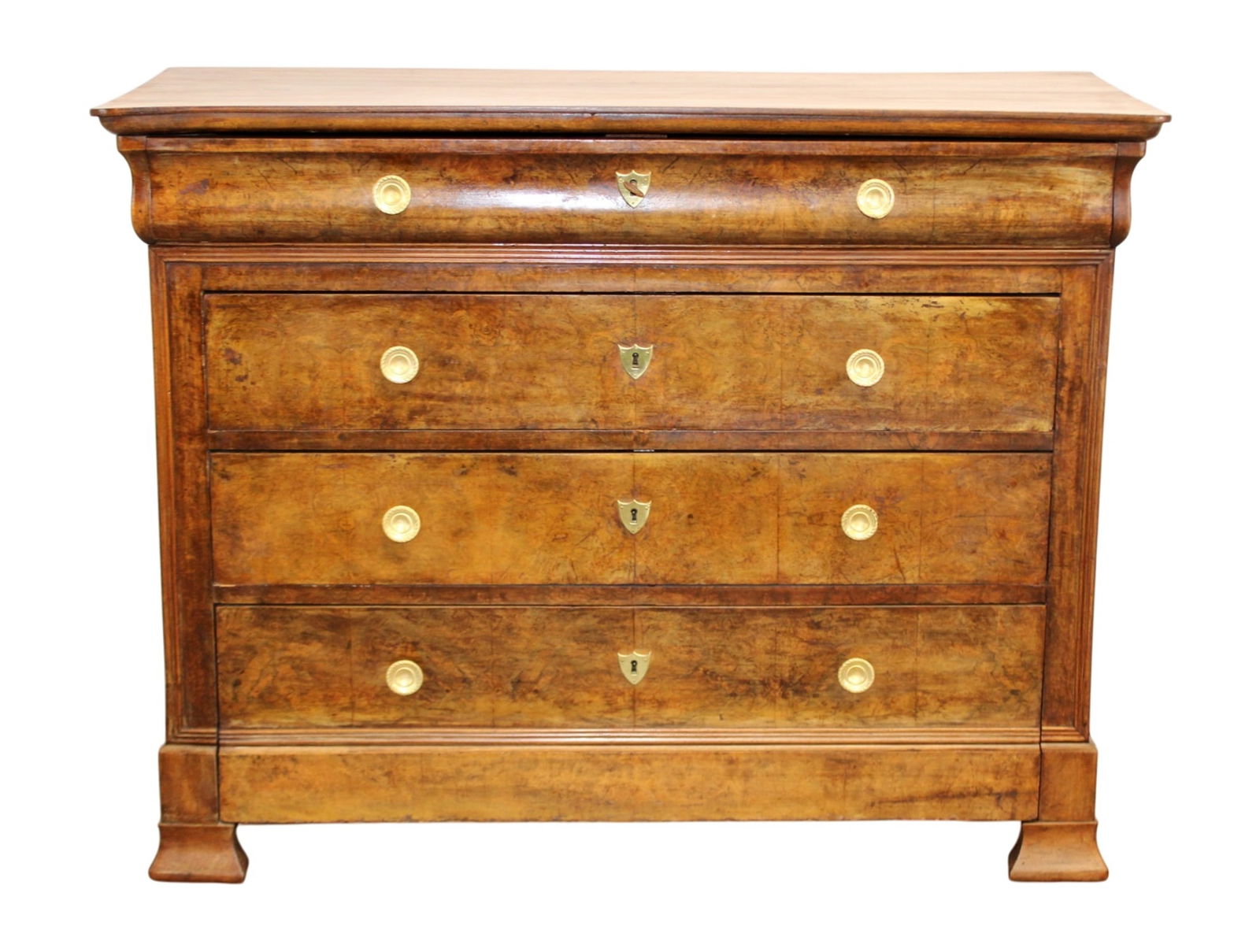 French Louis Philippe commode in walnut with burled walnut (1 of 10)