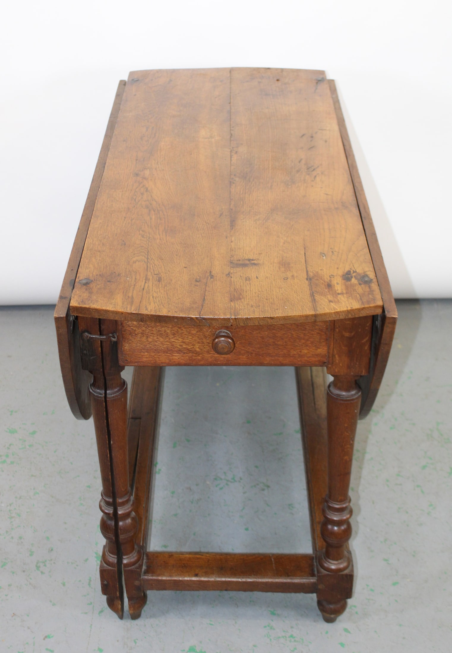 French oak drop leaf table - 10