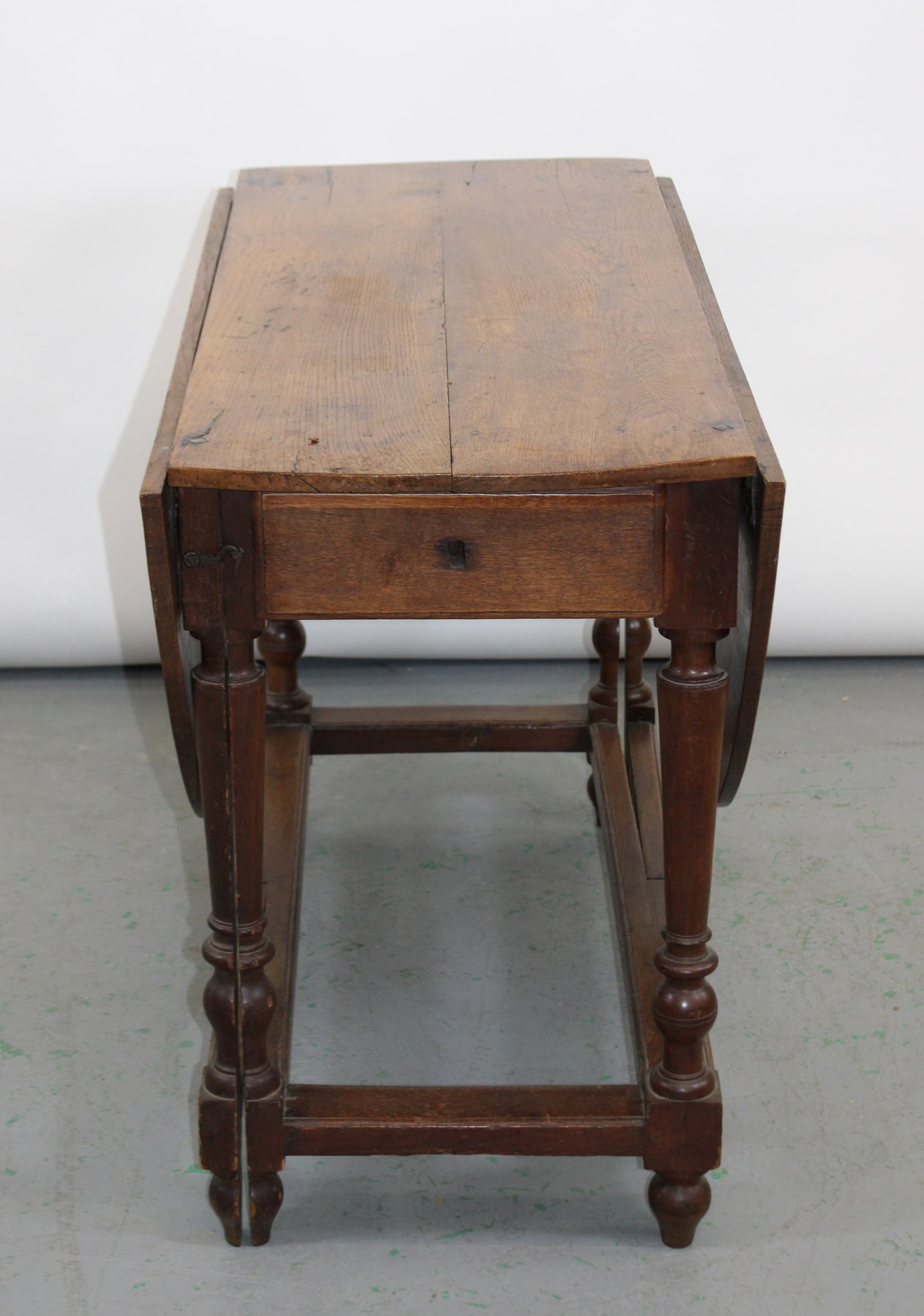 French oak drop leaf table - 11