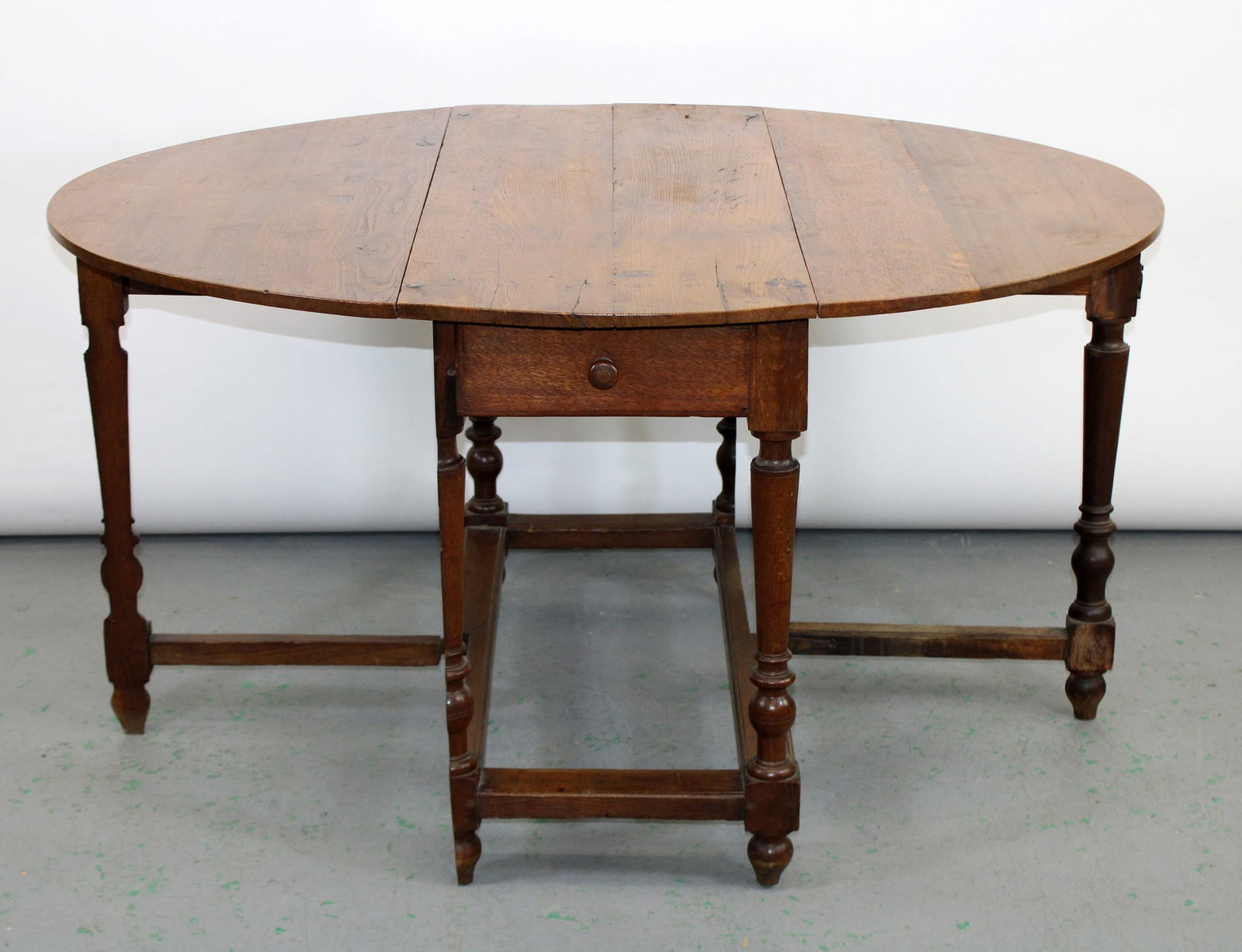 French oak drop leaf table - 4
