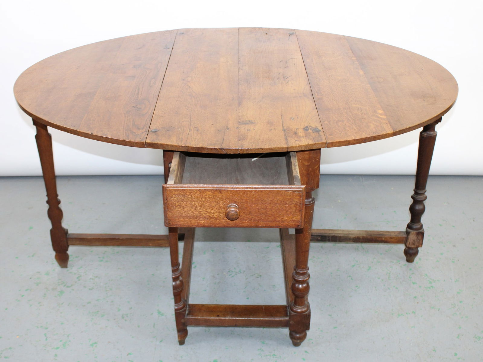 French oak drop leaf table - 7