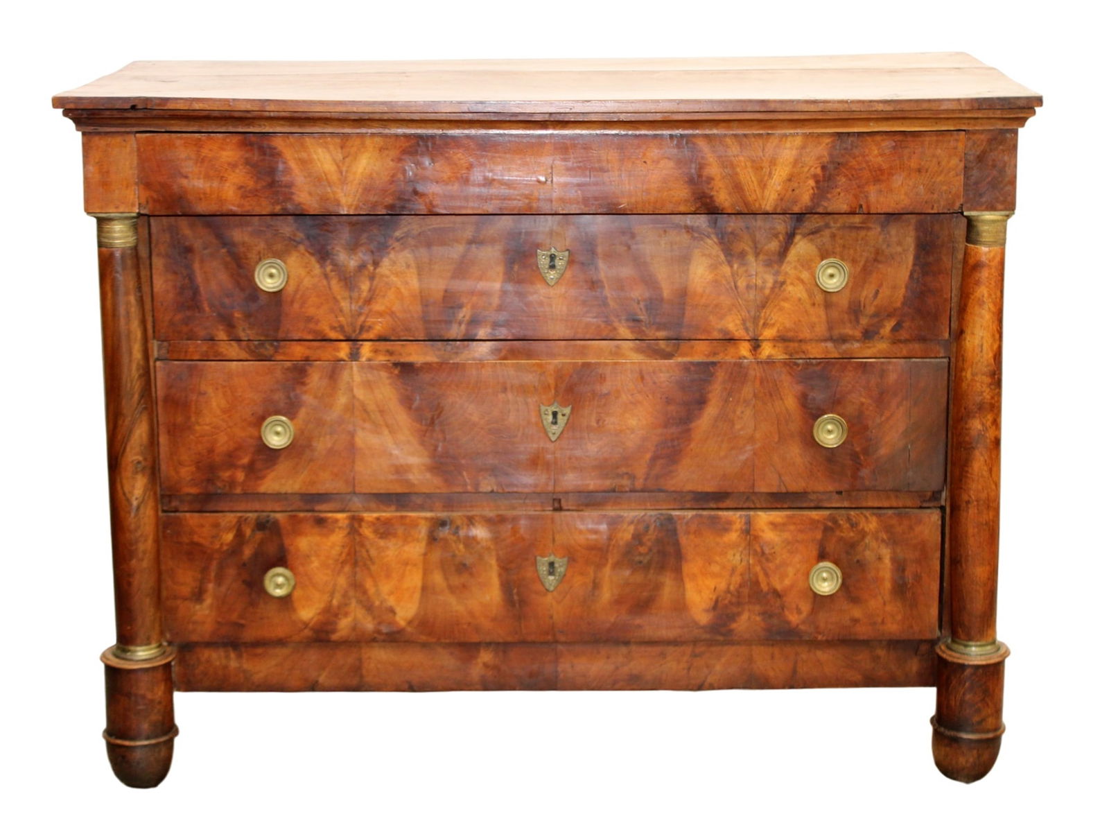 French Empire commode in burled walnut (1 of 11)