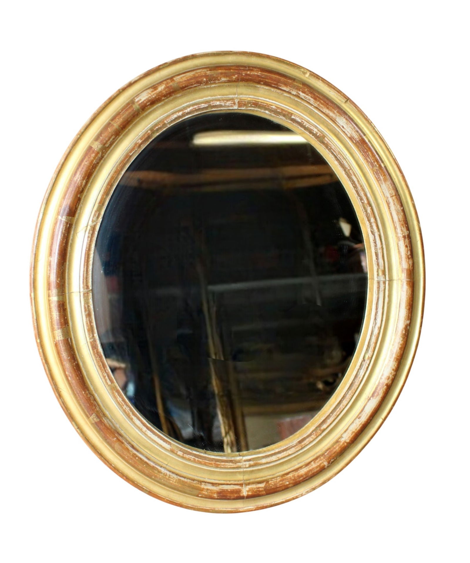 French Louis Philippe oval gold leaf mirror (1 of 5)